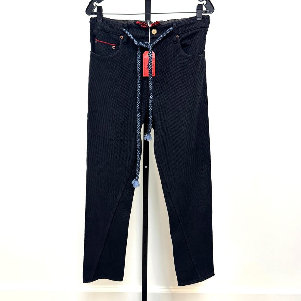 Dr. Collectors P60 Chenille Embroidery Textured Cotton Sulfur Black Pants S NEW